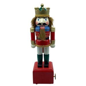 K & K Nutcracker Wind-up Music Box Joy to the World Christmas 12" WORKS